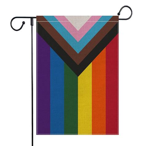 Progress Rainbow Pride Garden Flag Decorations Small LGBTQ Gay Lesbian Bisexual Pansexual