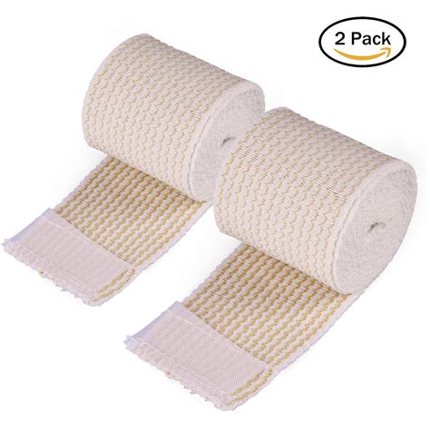 Cotton Elastic Bandage Compression Wrap With Hook And Loop Closure On