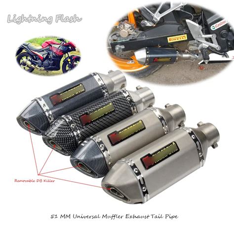 Lightning Flash Universal Motorcycle Exhaust Muffler Silencer Pipe Tail