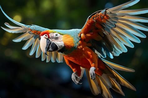 Premium Ai Image Macaw Parrot Big Blue Ara Ariana Generative Ai