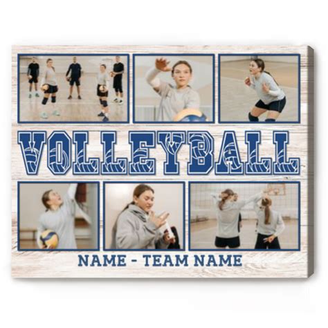 Custom Volleyball Picture Collage Canvas Print Personalized Volleyball