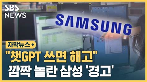 개발자가 올린 코드에 깜짝삼성전자 챗gpt 금지령 자막뉴스 Sbs Youtube