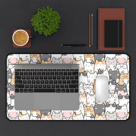 Cat Desk Mat Kawaii Mouse Pad Cute Kawaii Cats Desk Mat Kawaii