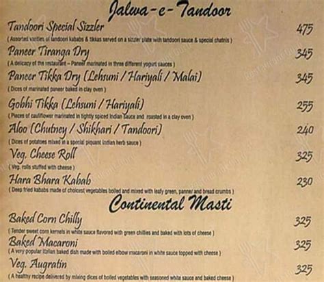 Menu At Saffron Restaurant Ahmedabad Vijay Cross Road