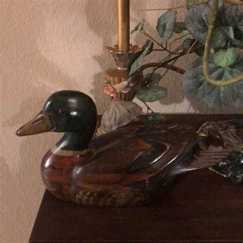 Leo Koppy Vintage Wood Painted Mallard Duck Sculpture Artist Signed