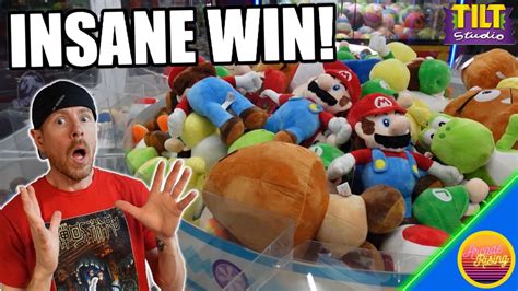 Our Craziest Claw Machine Win Ever Tilt Studio Arcade Youtube