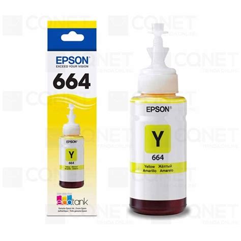 Botella De Tinta Epson T664 Amarillo Original Tienda Cqnet