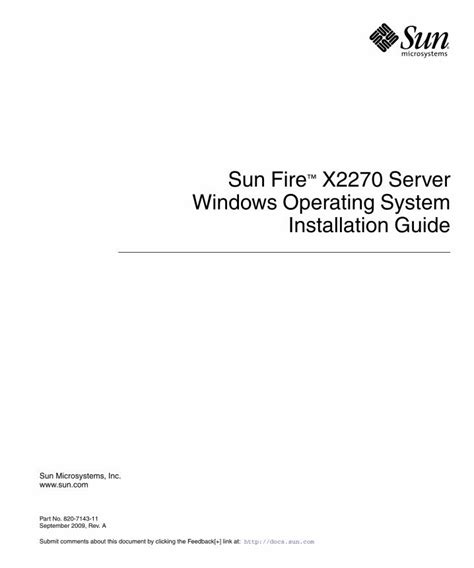 Pdf Sun Fire X2270 Server Windows Operating System Installation Guide