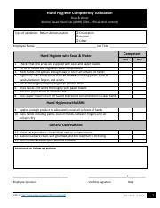 Hand Hygiene Competency Spice Pdf Hand Hygiene Competency Validation