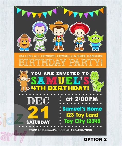 Toy Story Invitation Toy Story Birthday Invitation Toy Story Etsy