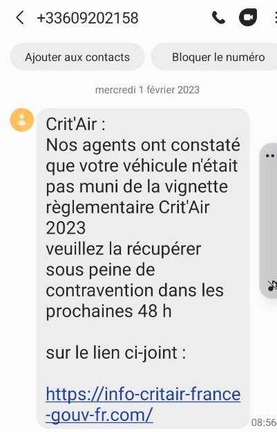 Sms Crit Air Arnaque Identit Phishing