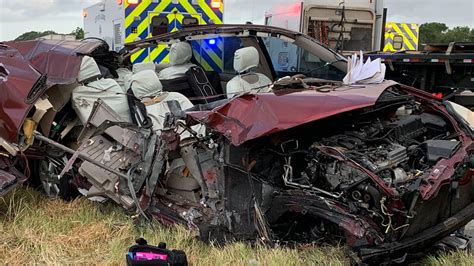 Car Crash Driver Left Unharmed After Destructive Crash On I 10 Officials Say Abc13 Houston