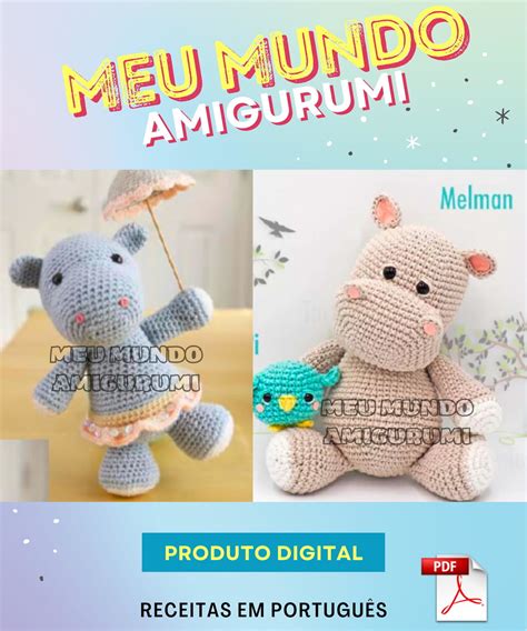 Amigurumi Hipopótamos Receita Amigurumi em Português Elo7