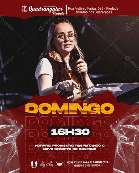 Culto de Domingo Social Media PSD Editável download Designi em 2022