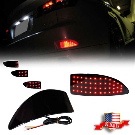 GTINTHEBOX Smoked LED Bumper Reflector Signal Tail Brake Lights For