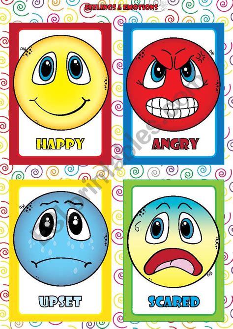 Feelings And Emotions Flashcards Esl Worksheet By Chadelel