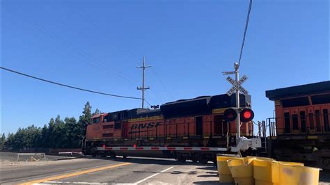 New Signal BNSF 8509 Leads UP Grain Train South S Airport Way