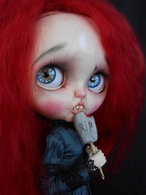 Custom Vampire Blythe Doll Work Includes Face Sand Matted And Makeup