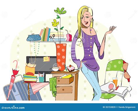 Messy Room Where Young Lady Lives Teenager Or Student Girl Untidy Room