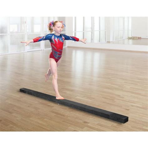 24m 8ft Gymnastics Folding Balance Beam Black Synthetic Suede