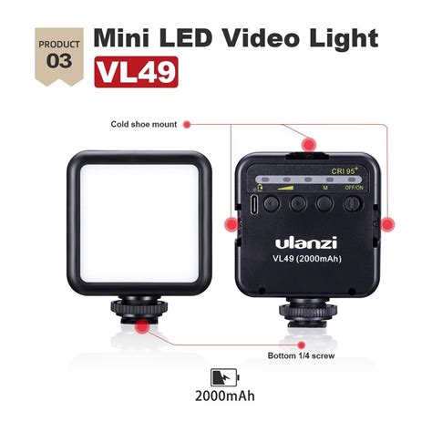 ULANZI Video Kit Combo 4 Paket Vlog Buat Vlogging Dengan Mic LED Rig