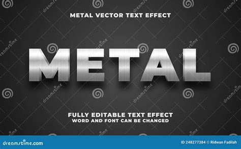 Fully Editable Metal Vector Text Effect Stock Vector Illustration Of