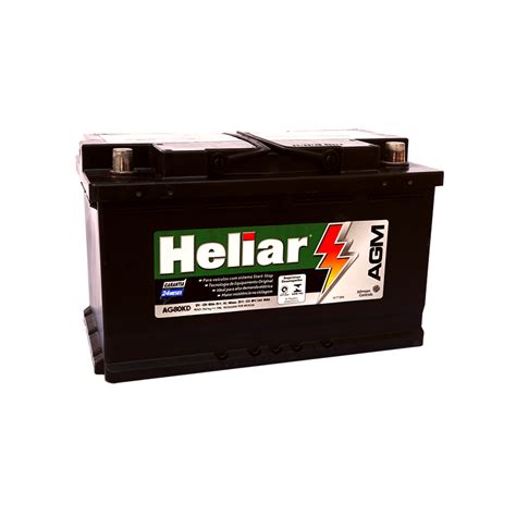 BATERIA HELIAR MODELO AG80KD AGM 80Ah 12V C20 Ah 80 CCA A