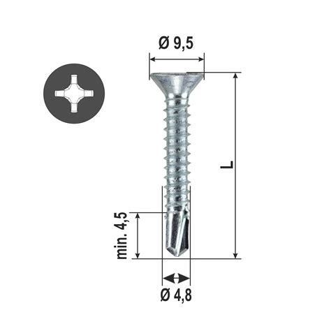 Heicko E Ast GmbH Self Drilling Screw Countersunk Head Cross Recess