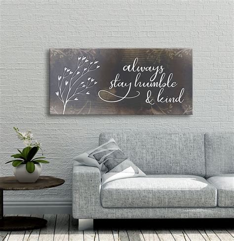 Christian Wall Art Always Stay Humble And Kind V3 Wood Frame Ready T