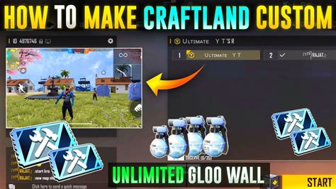 HOW TO MAKE CRAFTLAND CUSTOM IN FREE FIRE HOW TO CREATE AND PLAY