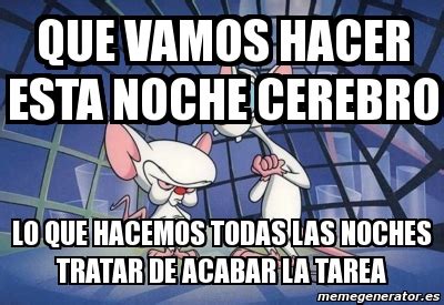 Meme Personalizado Que Vamos Hacer Esta Noche Cerebro Lo Que Hacemos