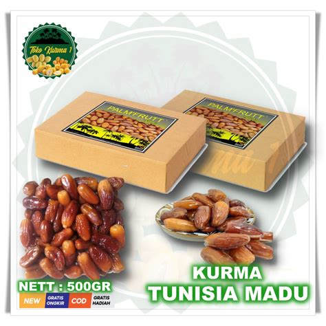 Jual NEW Kurma Tunisia Madu PALM FRUIT Kemasan Box Dus 500gr Shopee