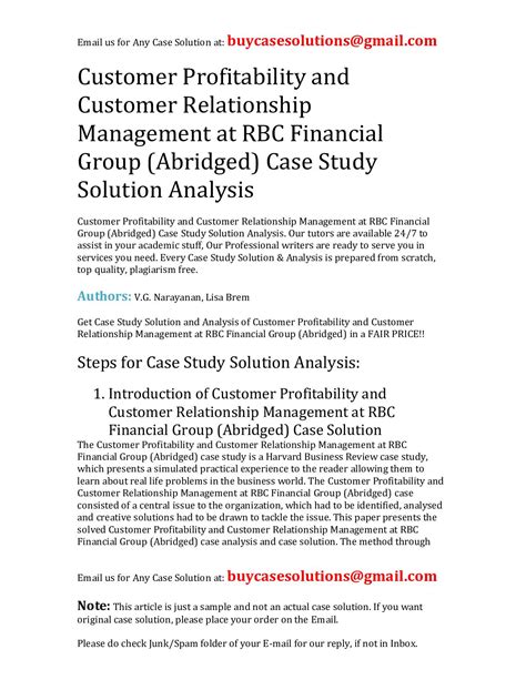 Calaméo Customer Profitability And Customer Relationship Management At Rbc Financial Group