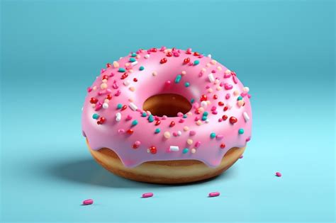 Premium Photo D Rendering Of A Donut With Pink Topping