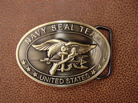 Military Belt Buckle Us Navy Seal Team Brass Plated Belt