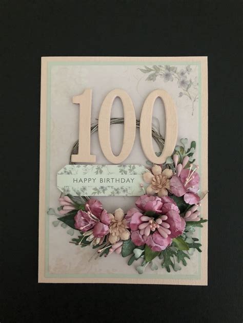 100th Birthday Card with Floral Design