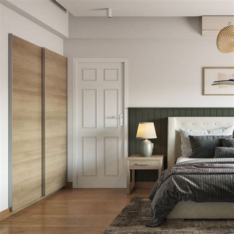 Light Beige Sliding Bedroom Wardrobe Design Livspace