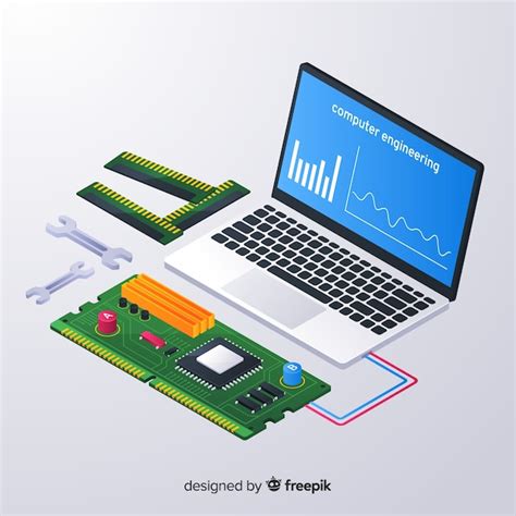 Free Vector Isometric Computer Engineering Background