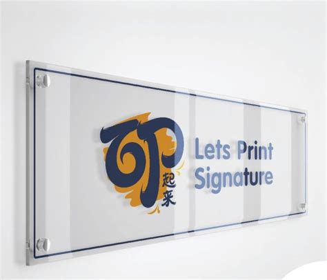 Custom Acrylic Signage With Bolt Nut Bevel Edge Frame Display Uv