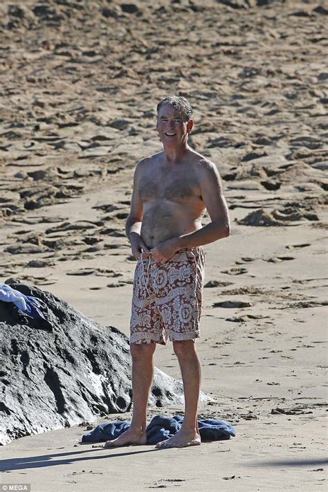 Pierce Brosnan Exclusive 64 Year Old Fox Goes Shirtless For Beach Day In Hawaii With Wife Keely