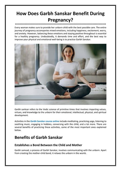 How Does Garbh Sanskar Benefit During Pregnancy By Aadeeapp Issuu