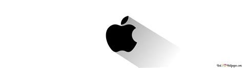 Black Apple logo on white background 4K wallpaper download