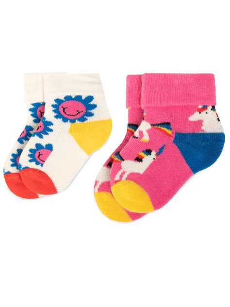 Happy Socks Zestaw Par Wysokich Skarpet Dzieci Cych Kuni