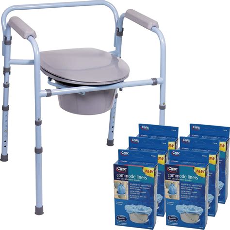 amazoncom carex    folding bedside commode   pack commode