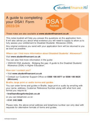 Fillable Online DSA Disabled Students Allowance Application Form