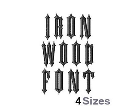 Iron Wood Font Machine Embroidery Font Embroidery Alphabet Embroidery