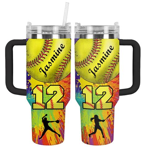 Softball Custom Stanley Cup 40 Oz 30 Oz Tumbler With Handle StormMerch