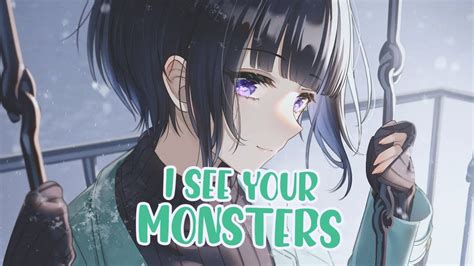 Nightcore I See Your Monsters Lyrics Katie Sky Youtube