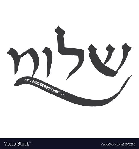 Shalom hebrew calligraphy Royalty Free Vector Image