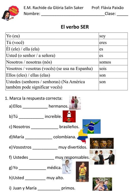 El Verbo Ser Activity Improve Reading Comprehension Reading Comprehension Worksheets Worksheets